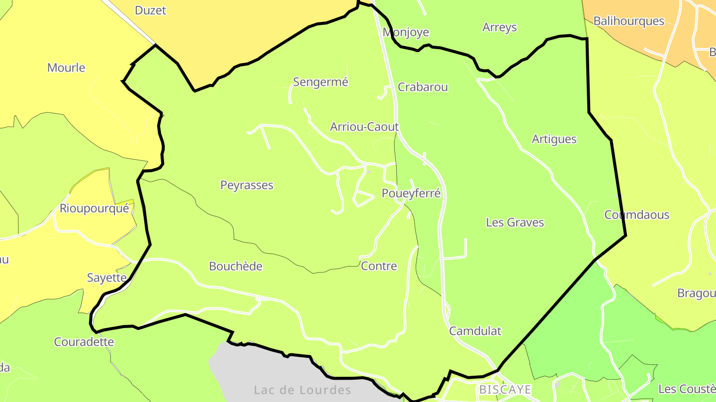 Carte des prix de l'immobilier Poueyferré