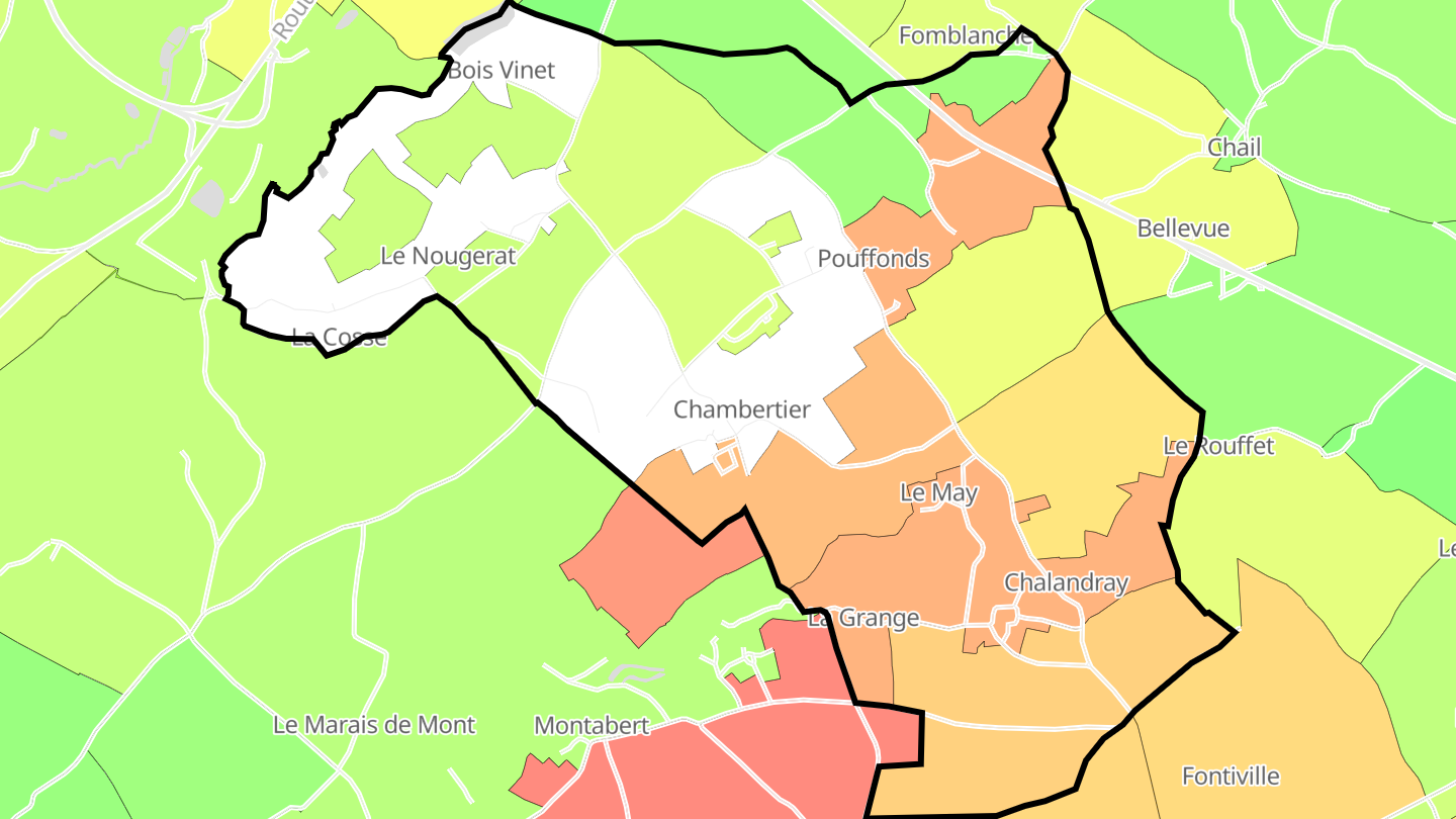 Carte des prix de l'immobilier Pouffonds