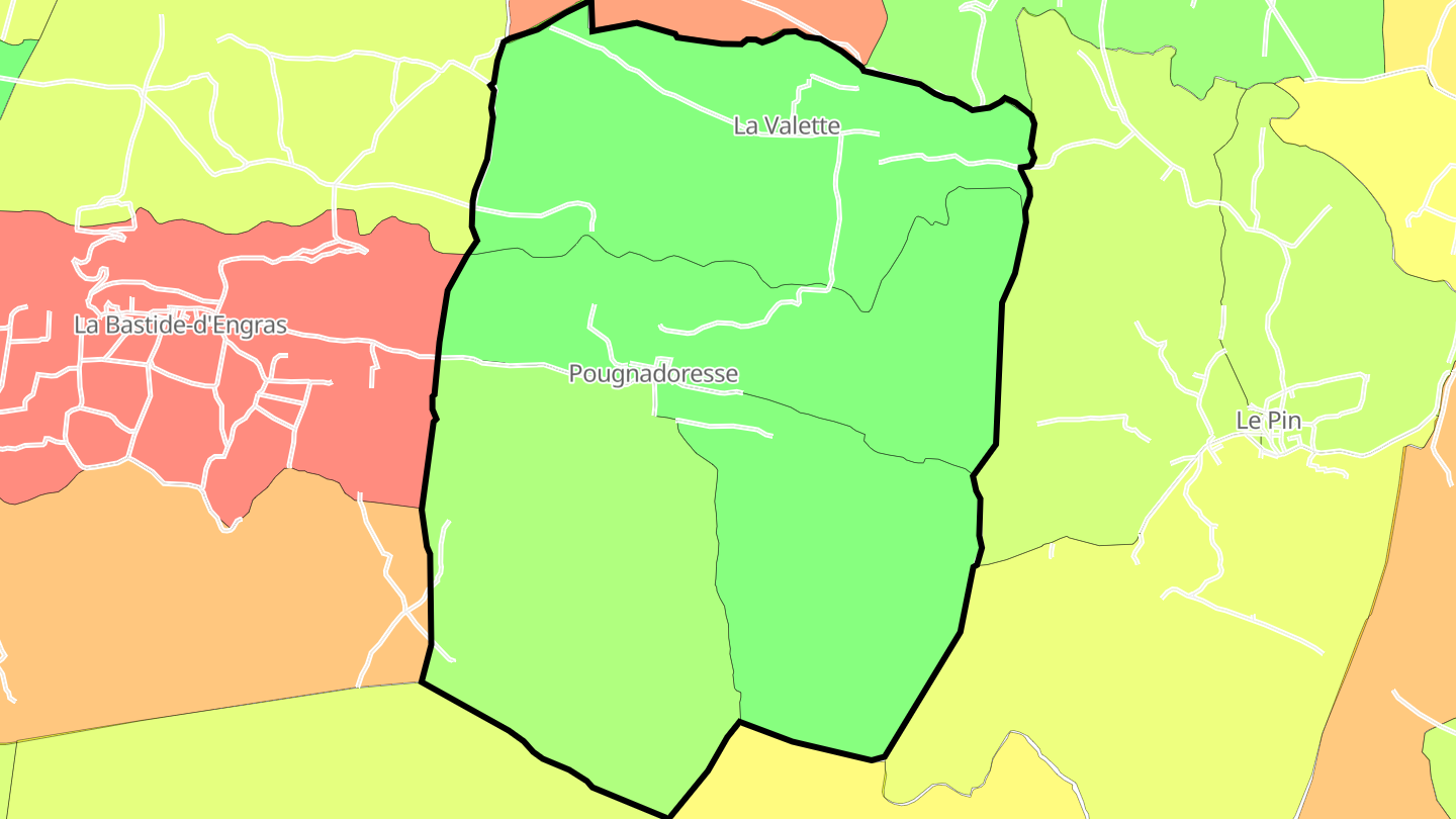 Carte des prix de l'immobilier Pougnadoresse