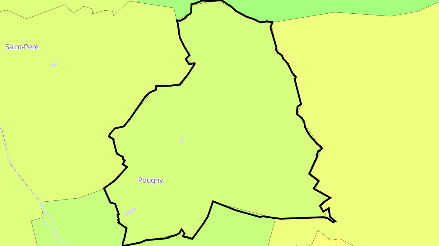 Carte des prix de l'immobilier Pougny