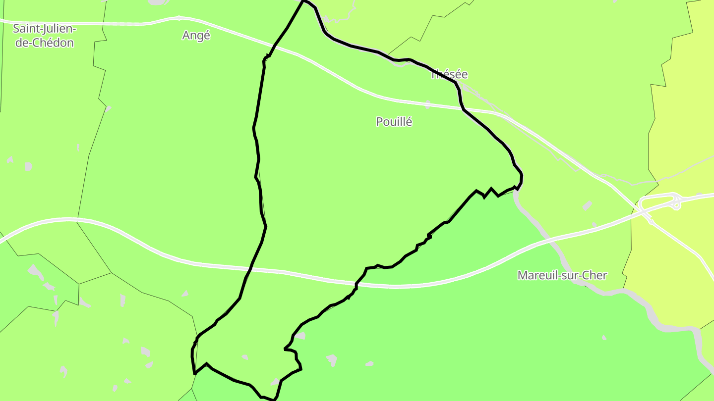 Carte des prix de l'immobilier Pouillé
