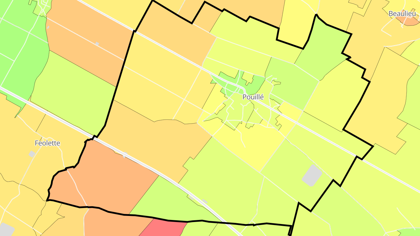 Carte des prix de l'immobilier Pouillé