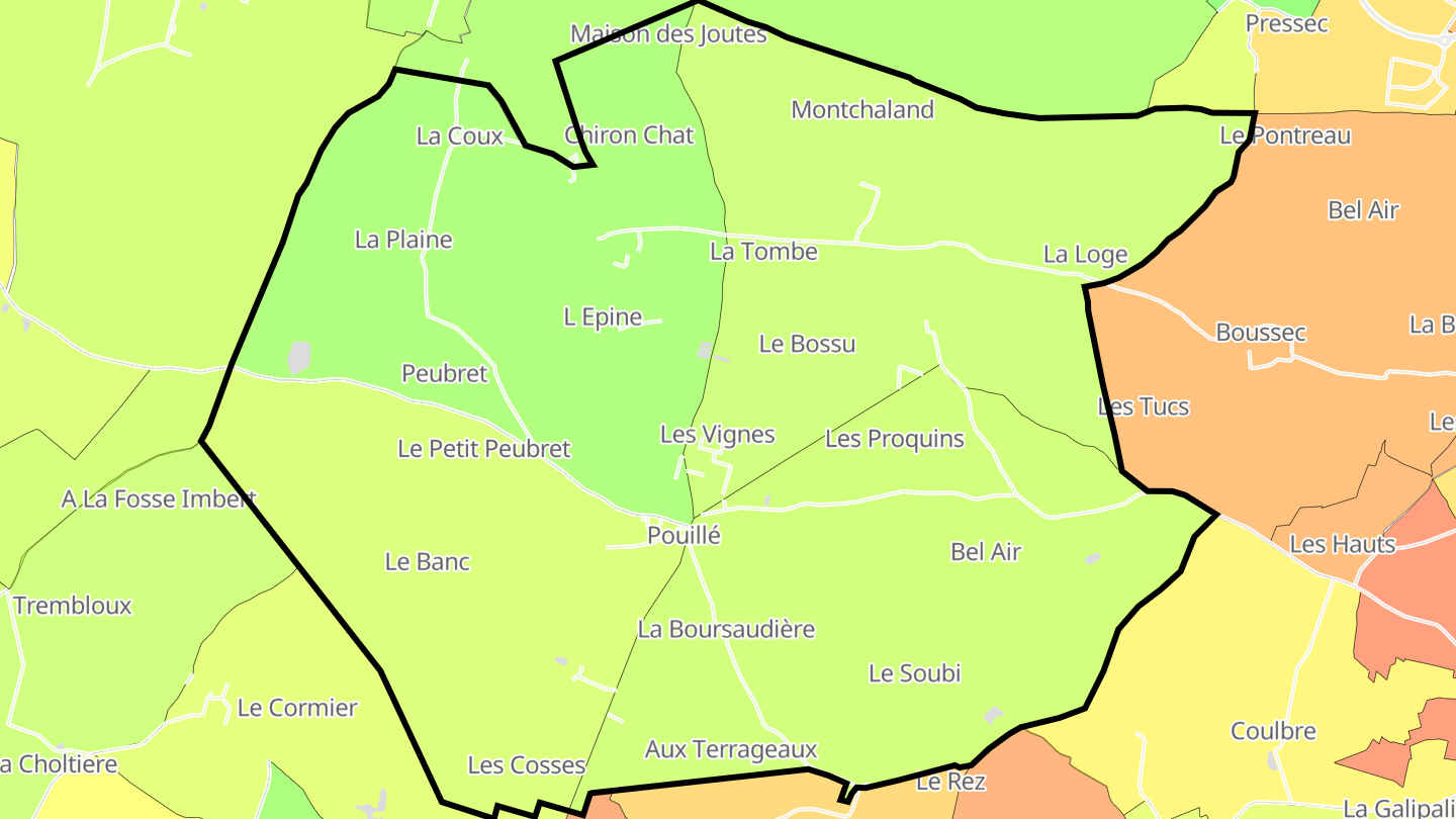 Carte des prix de l'immobilier Pouillé