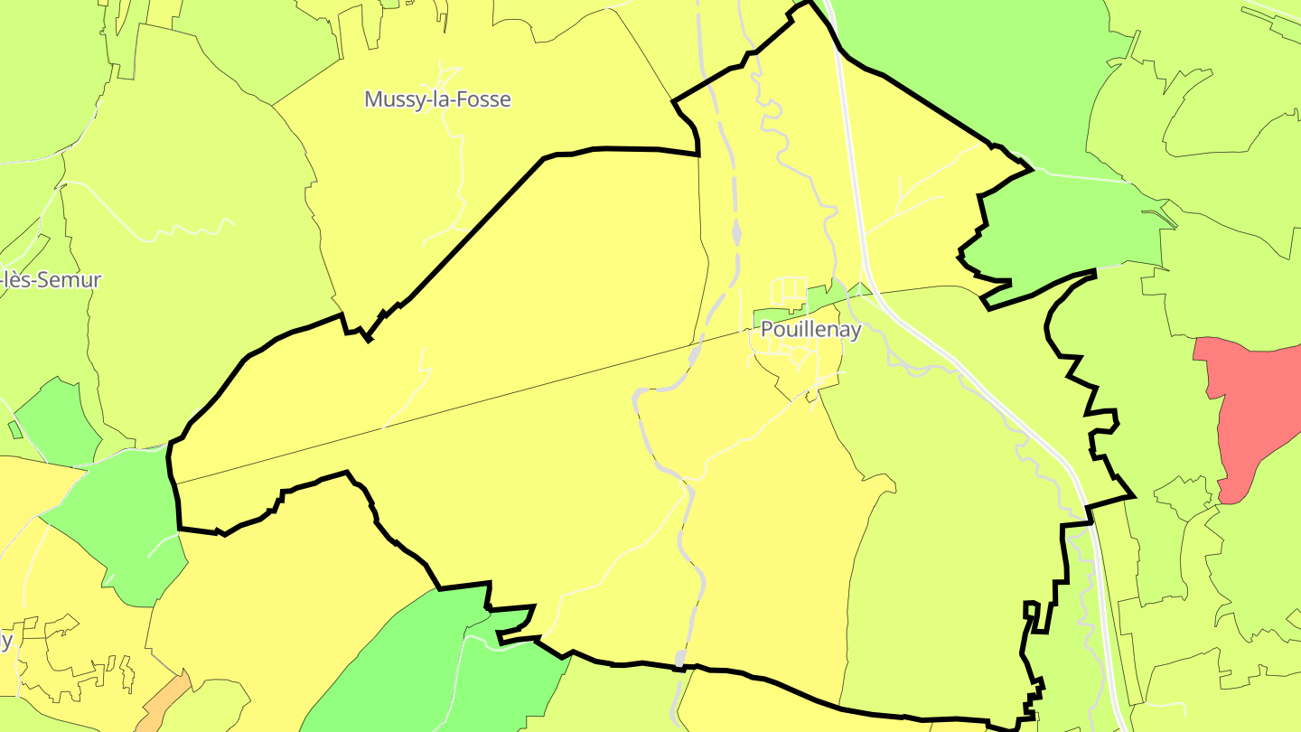 Carte des prix de l'immobilier Pouillenay