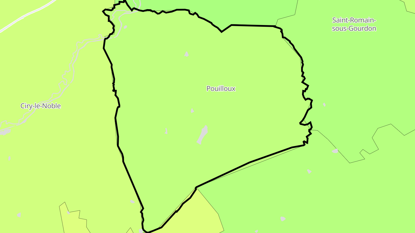 Carte des prix de l'immobilier Pouilloux