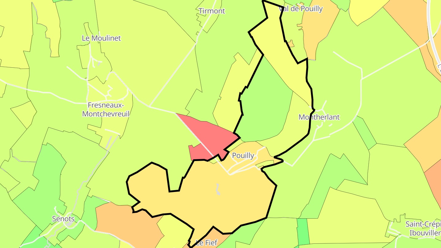 Carte des prix de l'immobilier Pouilly