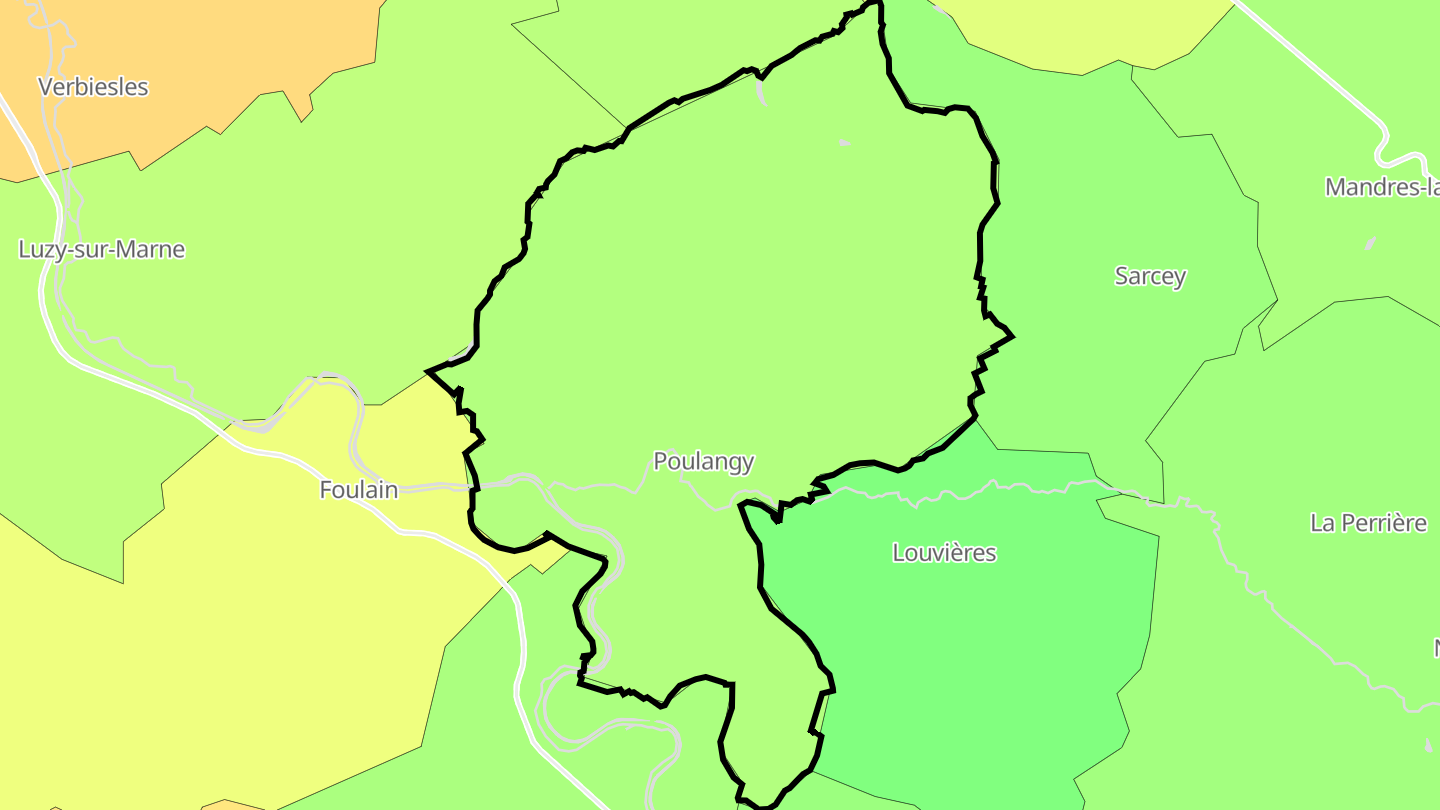 Carte des prix de l'immobilier Poulangy