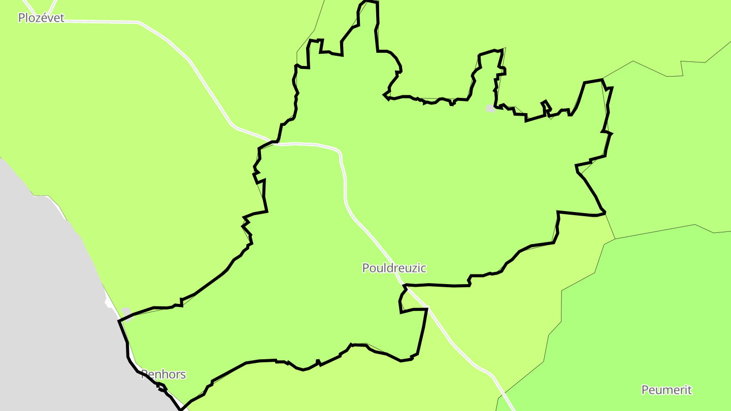 Carte des prix de l'immobilier Pouldreuzic
