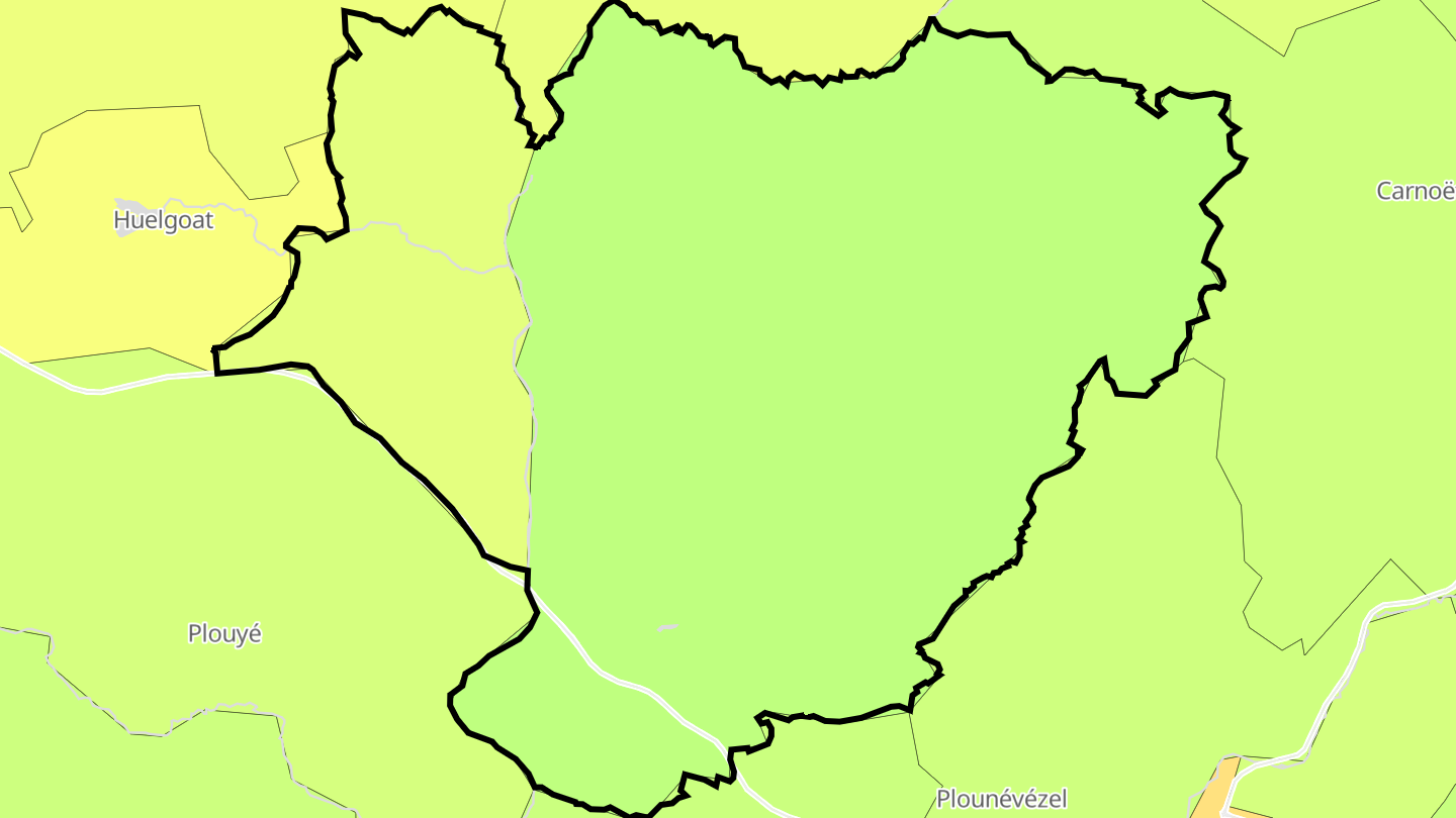 Carte des prix de l'immobilier Poullaouen