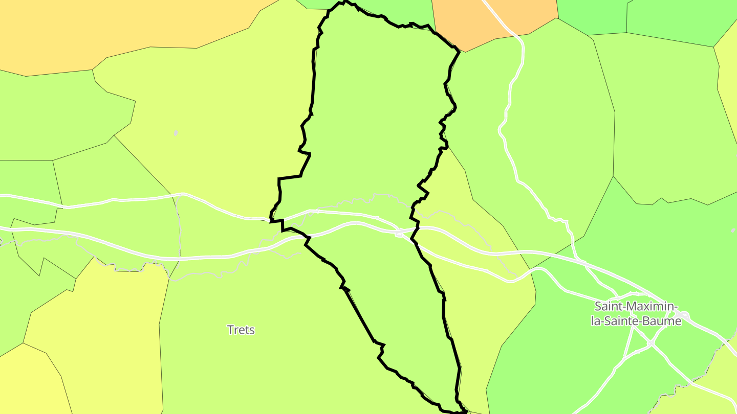 Carte des prix de l'immobilier Pourrières