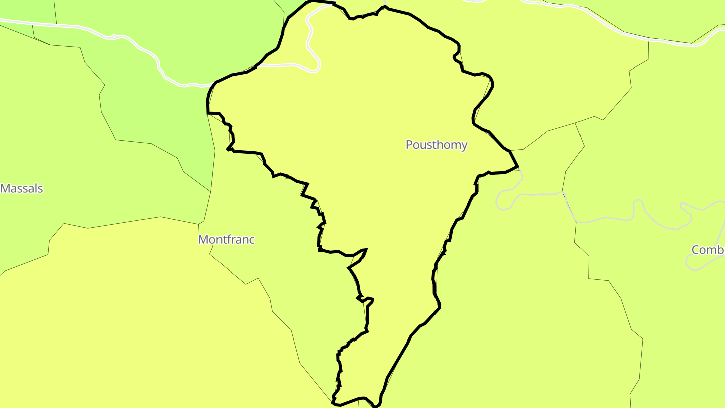 Carte des prix de l'immobilier Pousthomy