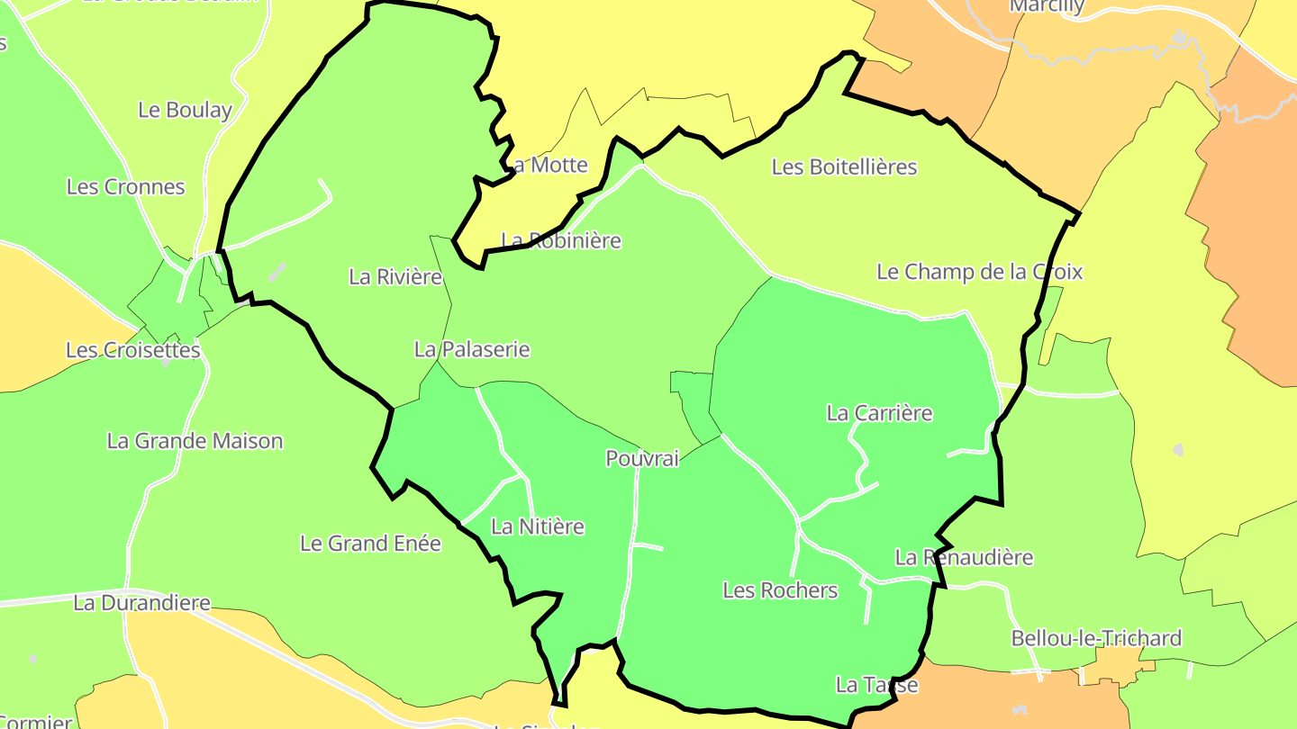 Carte des prix de l'immobilier Pouvrai