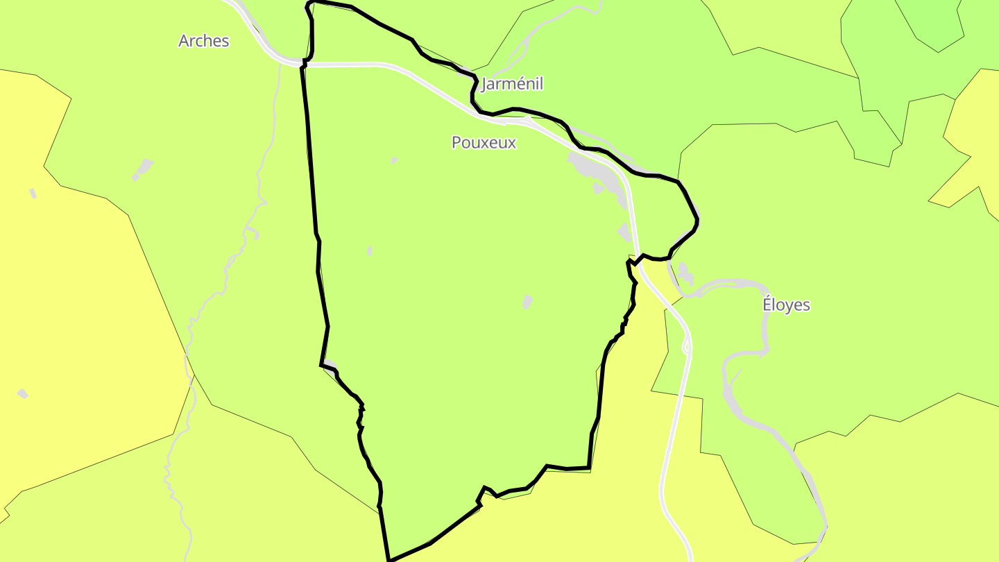 Carte des prix de l'immobilier Pouxeux