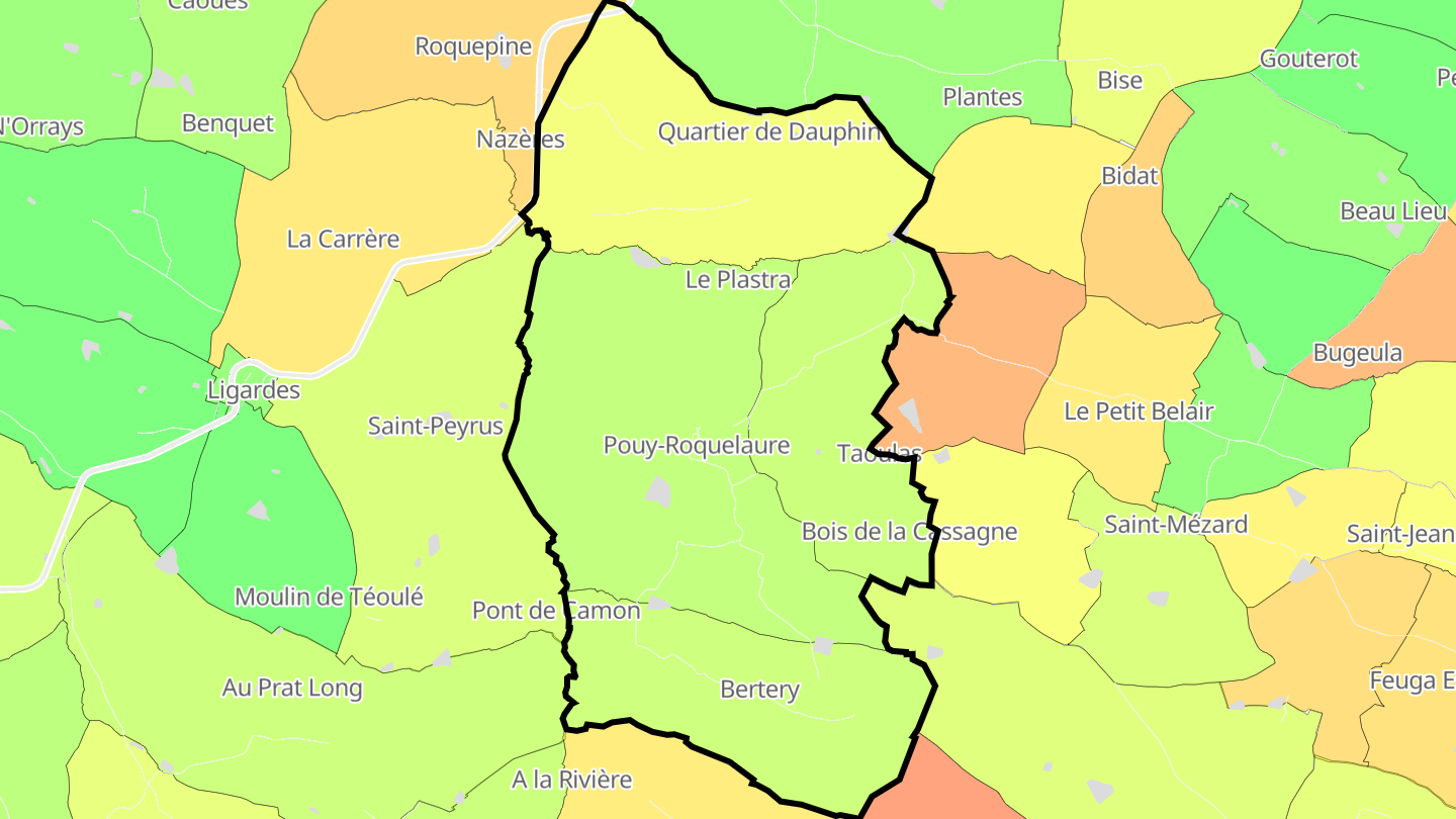 Carte des prix de l'immobilier Pouy-Roquelaure