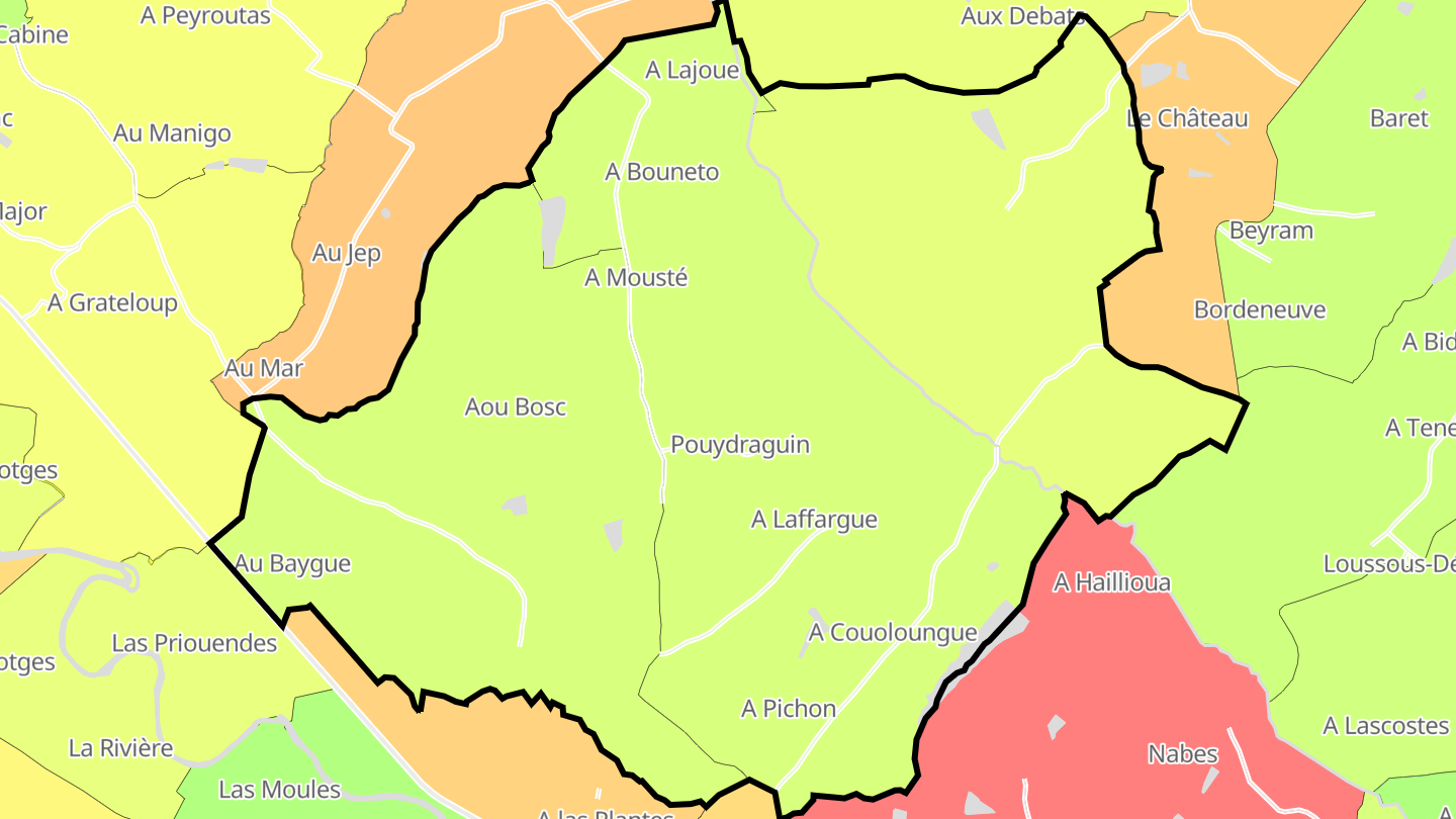 Carte des prix de l'immobilier Pouydraguin