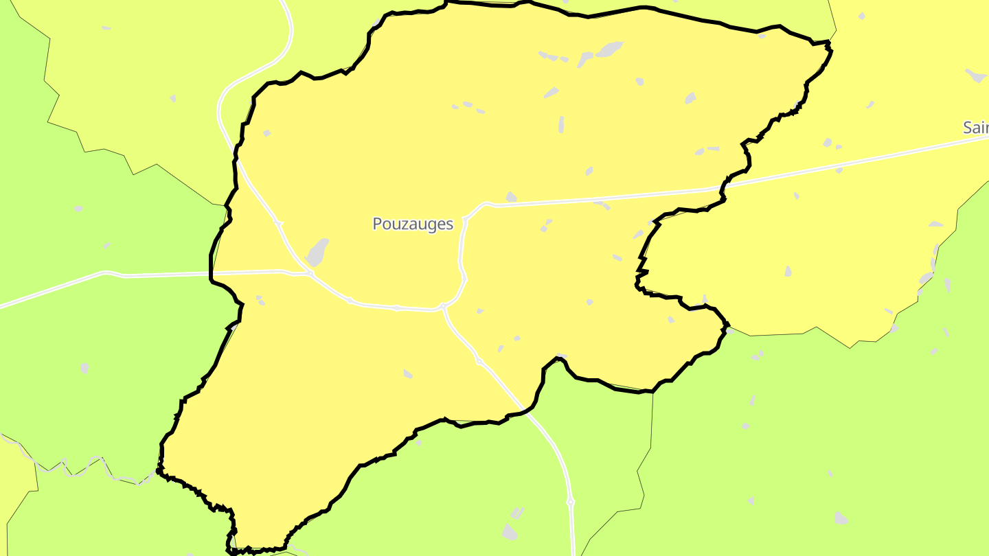 Carte des prix de l'immobilier Pouzauges