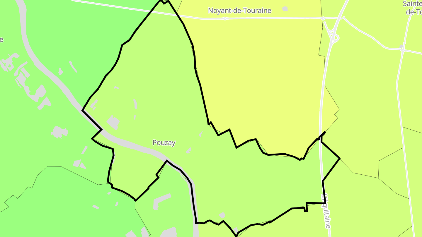 Carte des prix de l'immobilier Pouzay