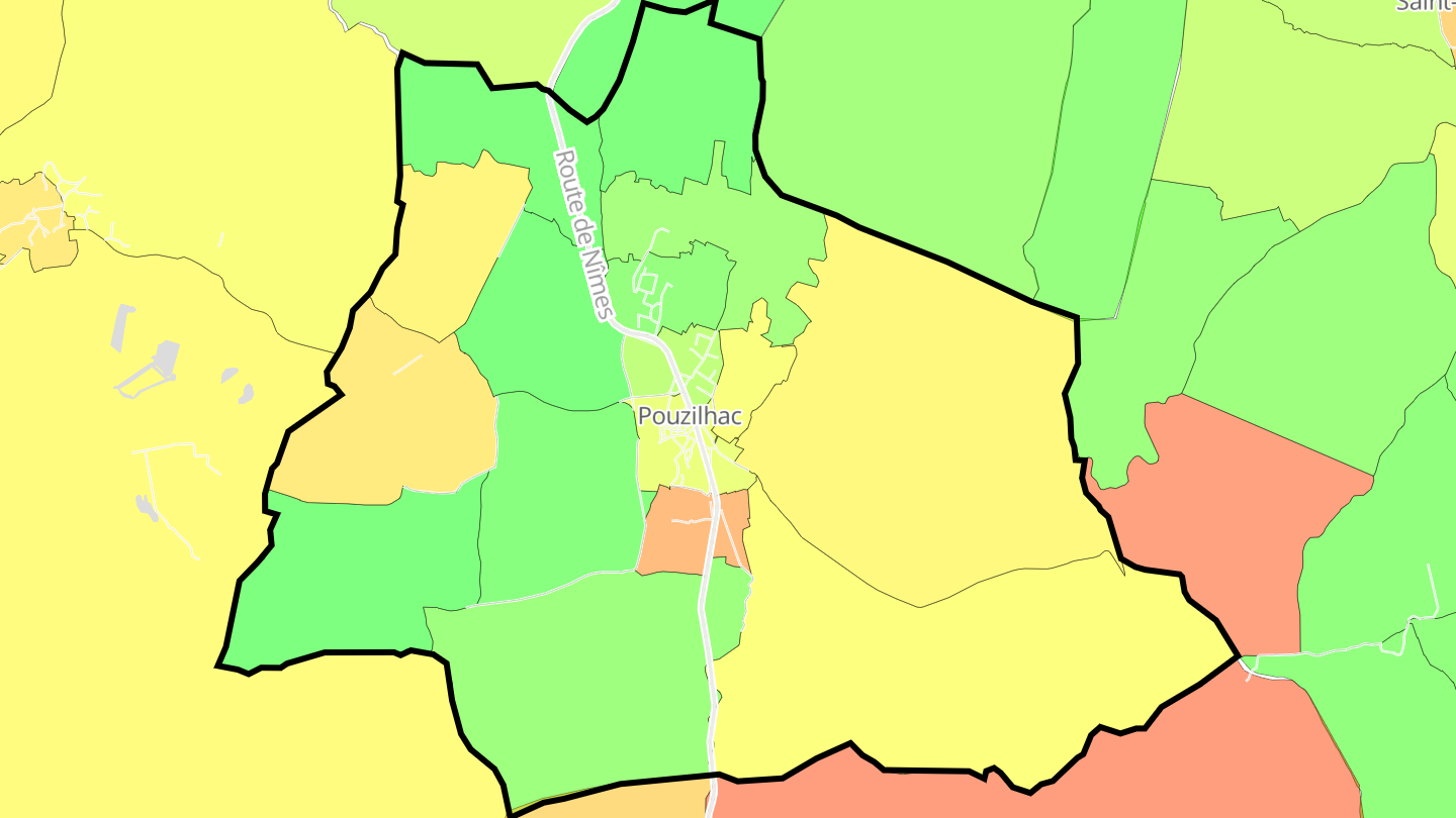 Carte des prix de l'immobilier Pouzilhac