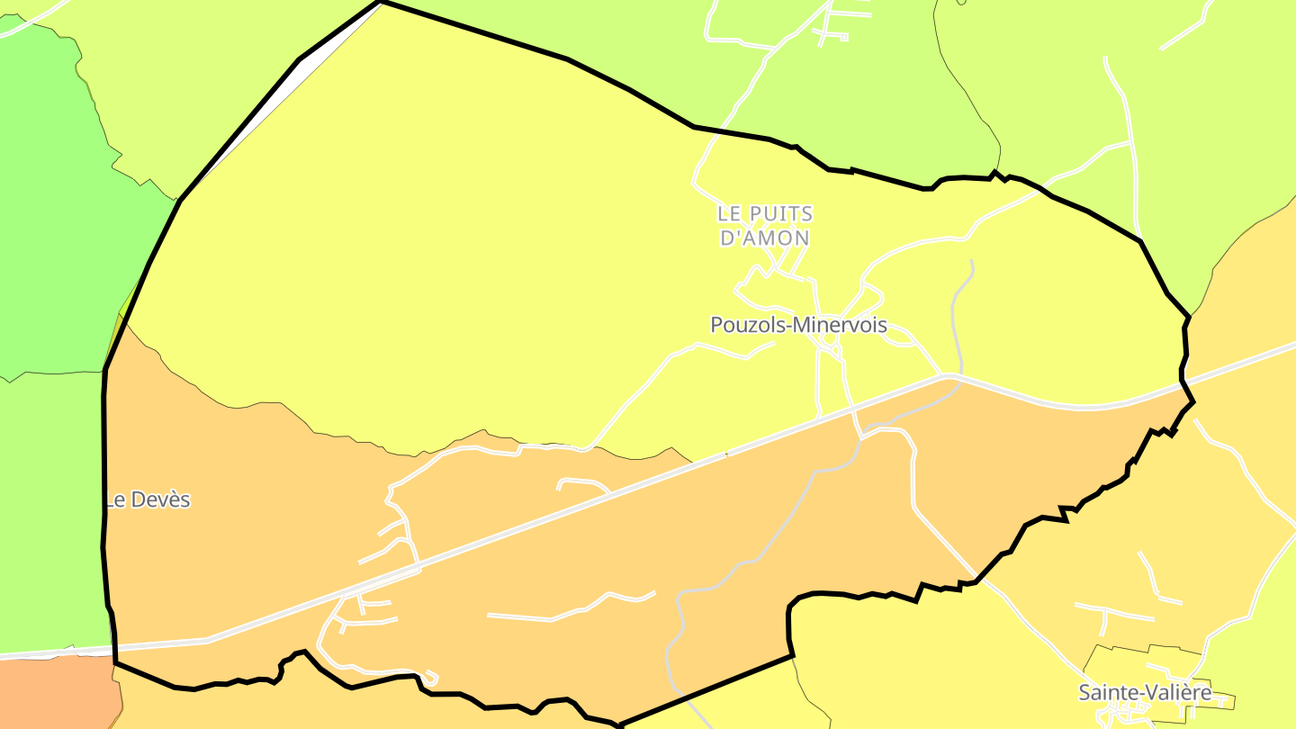 Carte des prix de l'immobilier Pouzols-Minervois