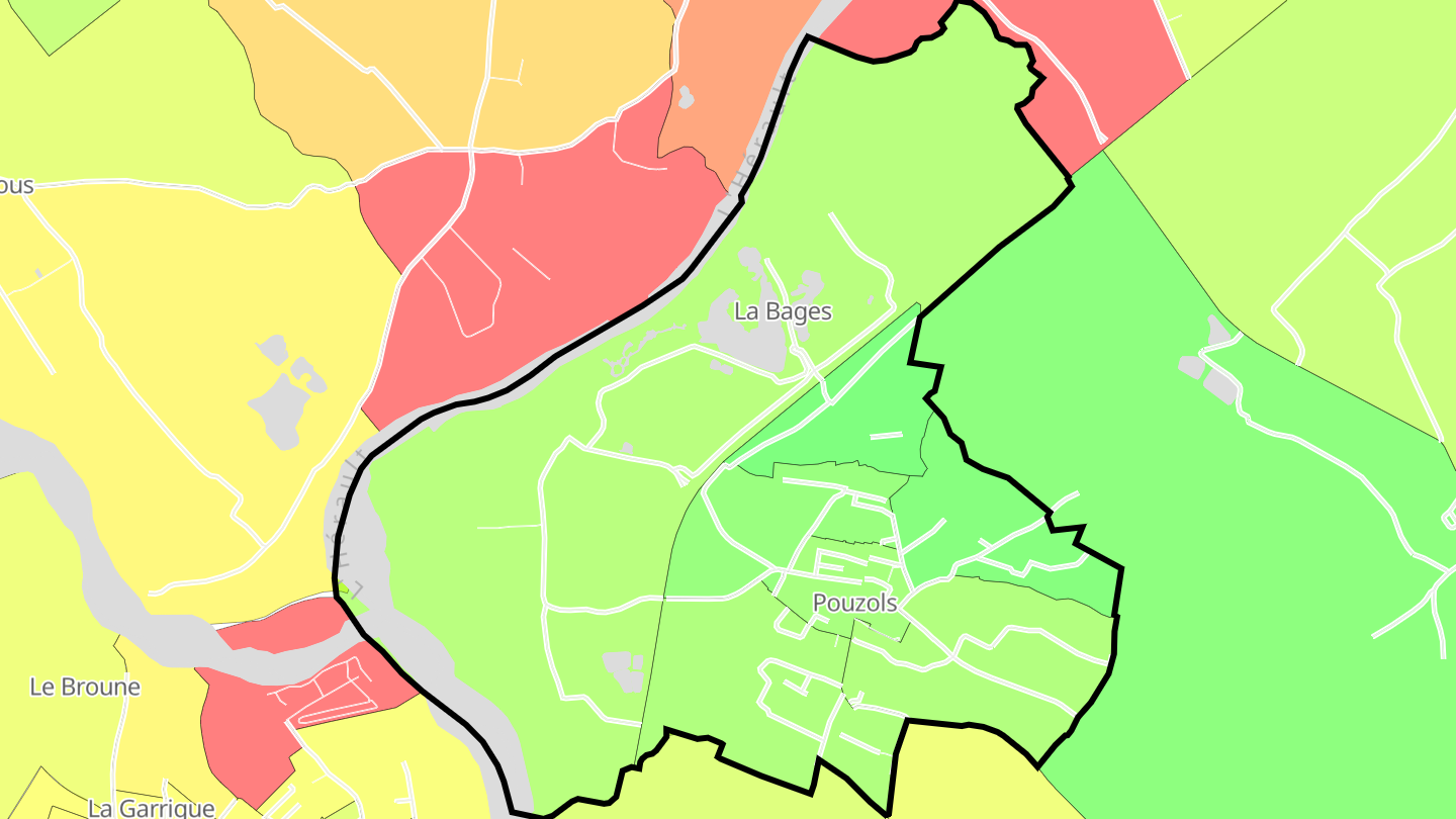 Carte des prix de l'immobilier Pouzols