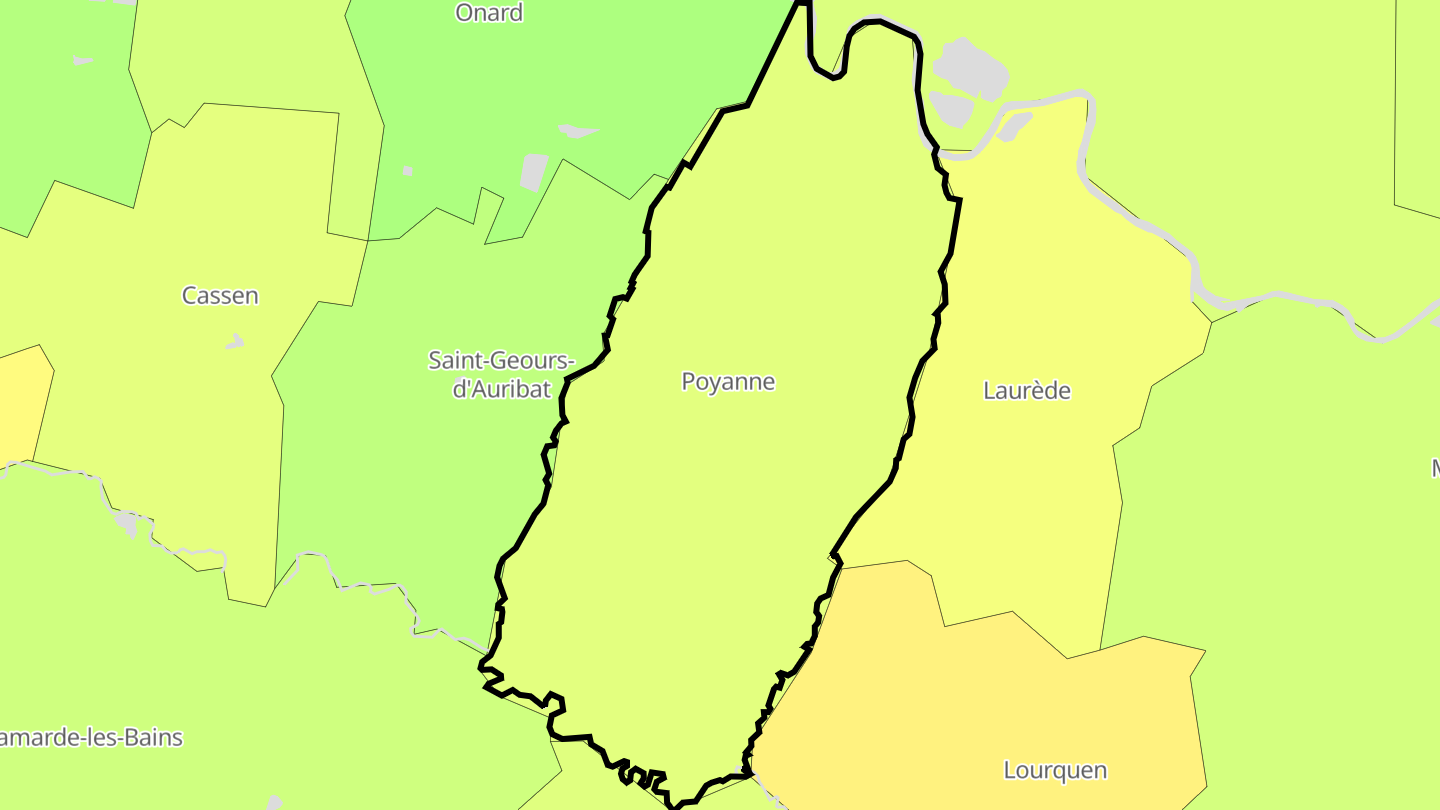 Carte des prix de l'immobilier Poyanne