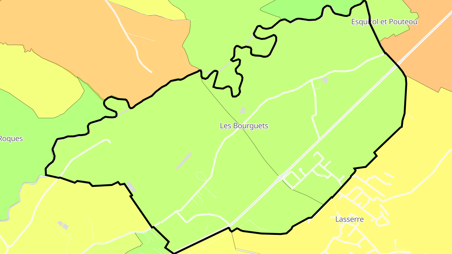 Carte des prix de l'immobilier Pradère-les-Bourguets