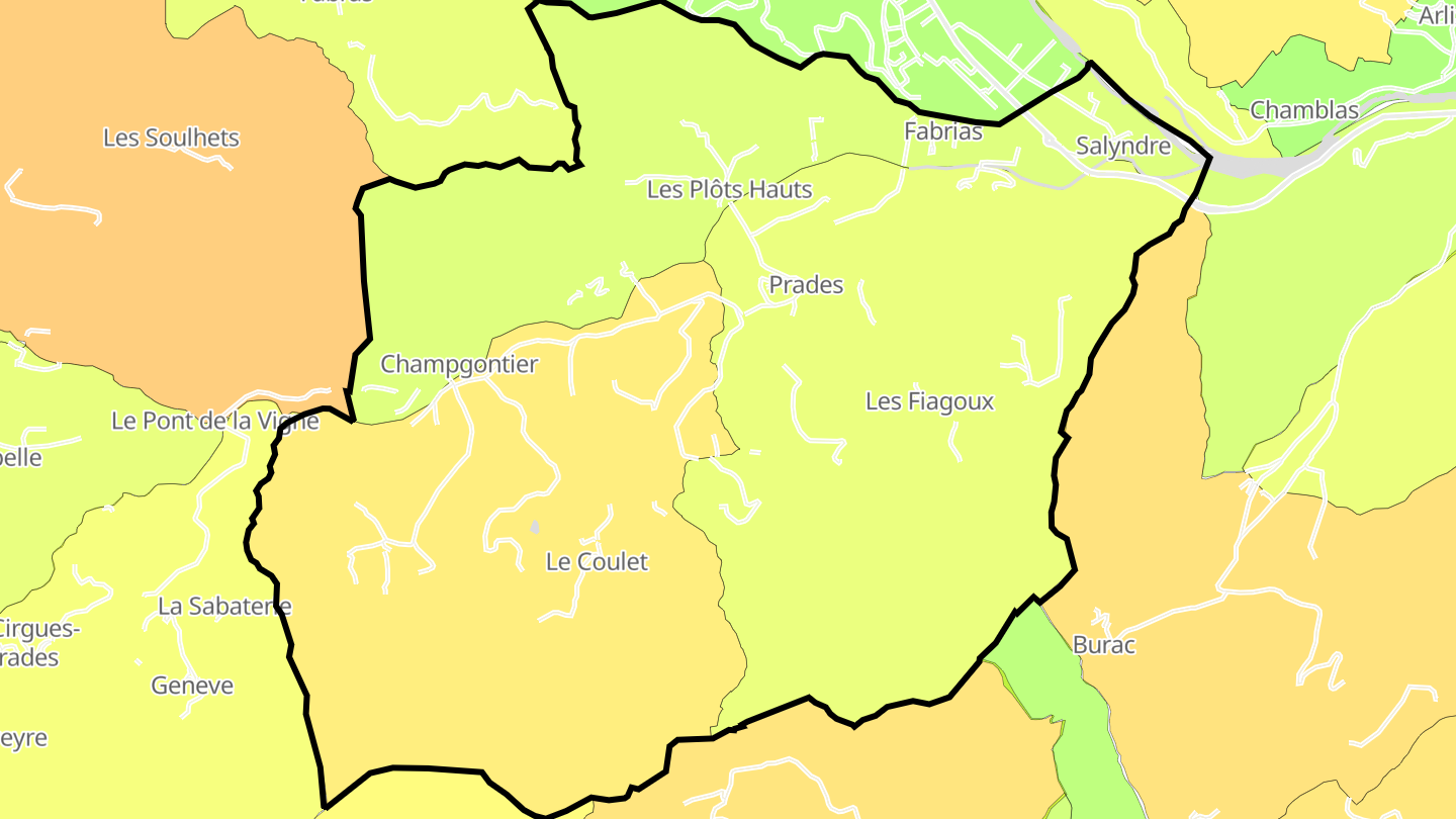 Carte des prix de l'immobilier Prades