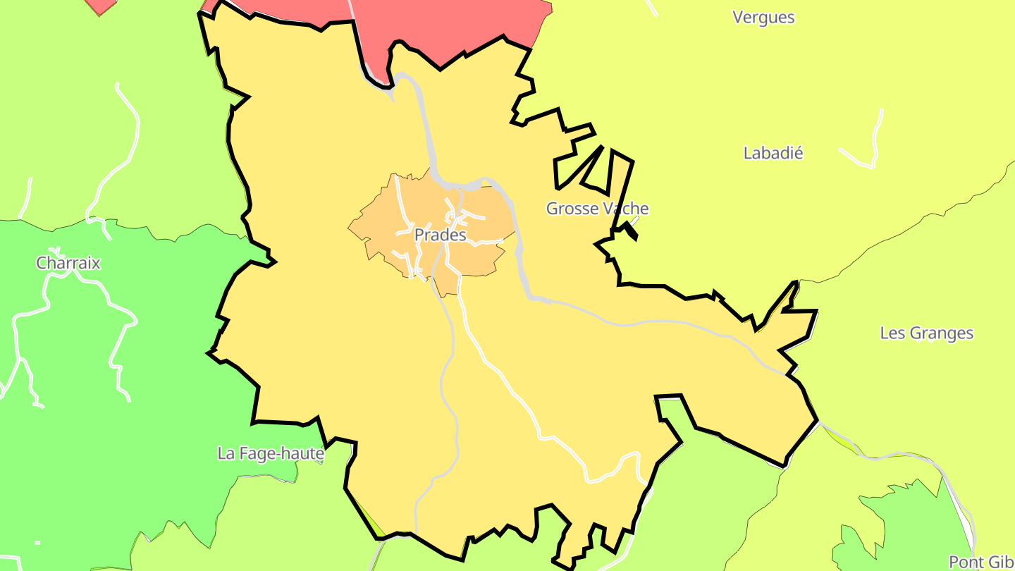 Carte des prix de l'immobilier Prades