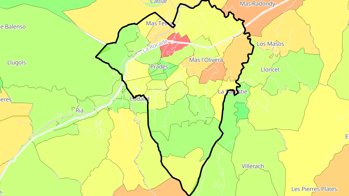 Carte des prix de l'immobilier Prades