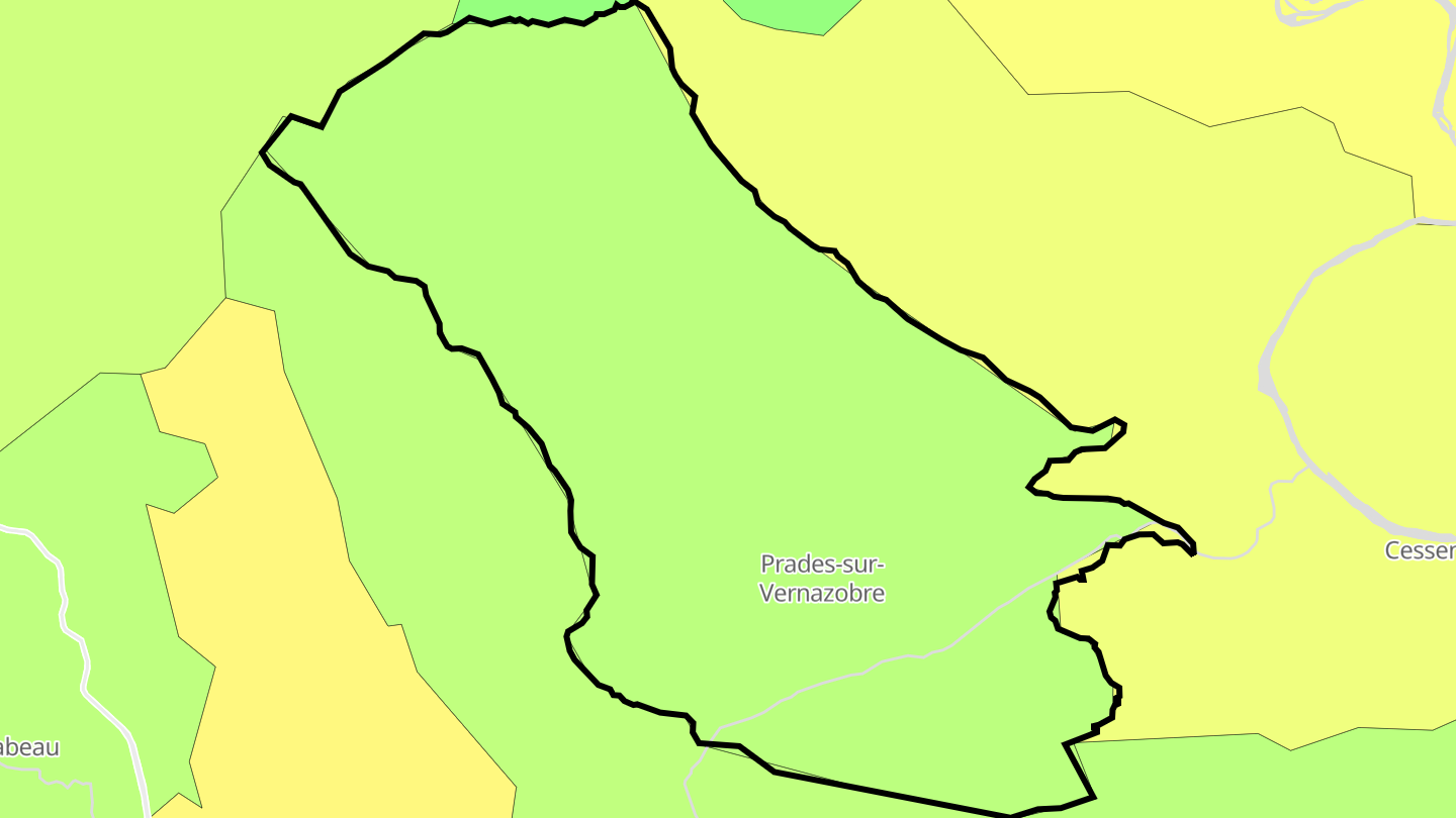 Carte des prix de l'immobilier Prades-sur-Vernazobre