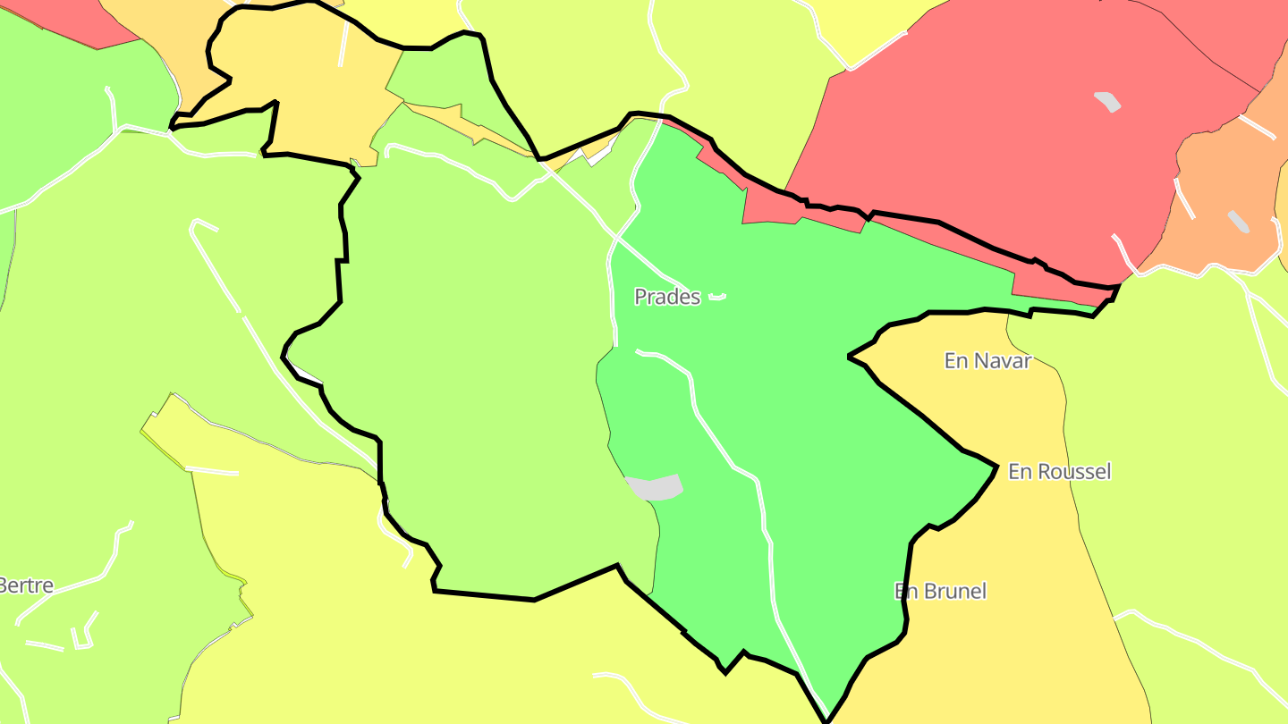 Carte des prix de l'immobilier Prades