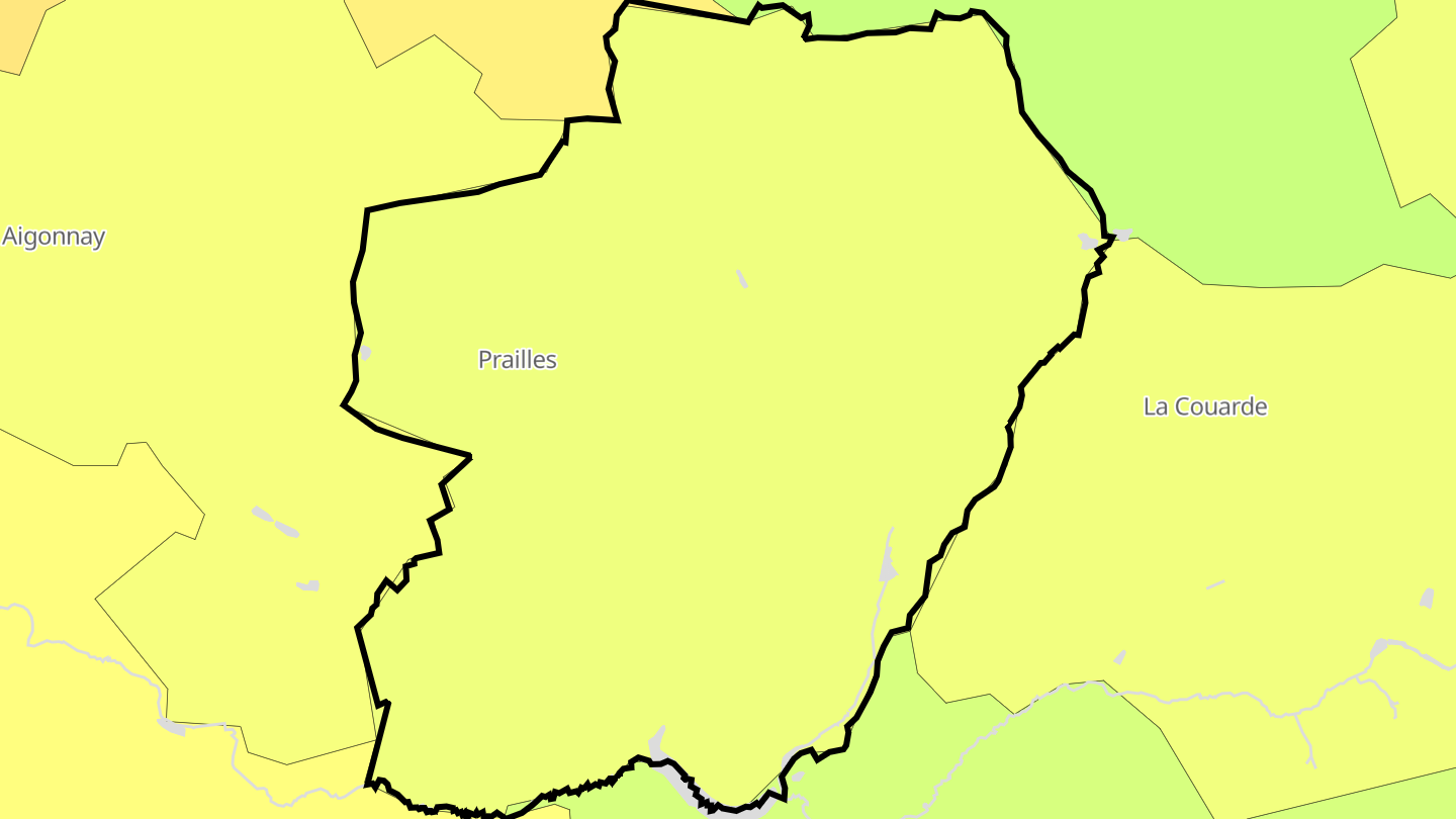 Carte des prix de l'immobilier Prailles