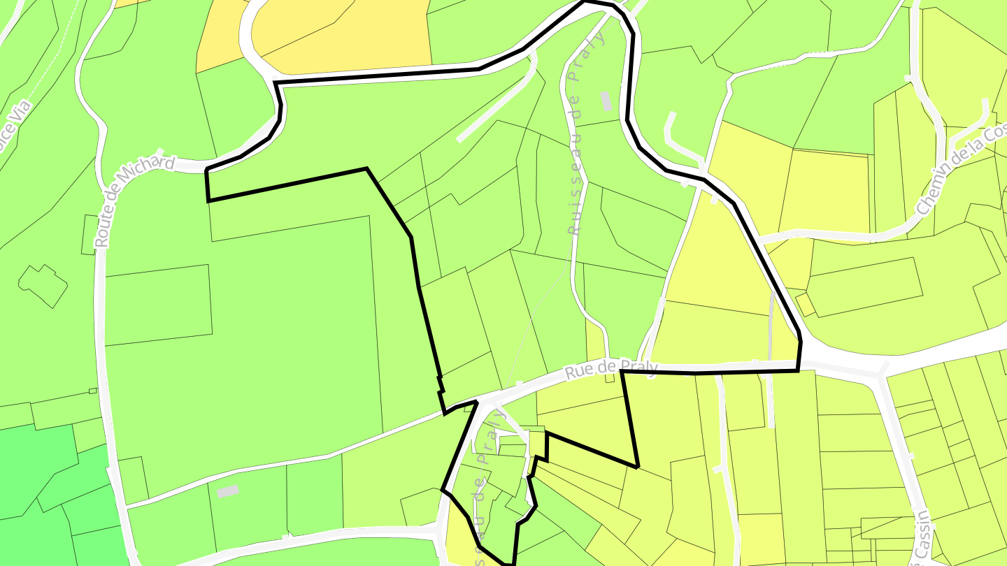 Carte des prix de l'immobilier Praly