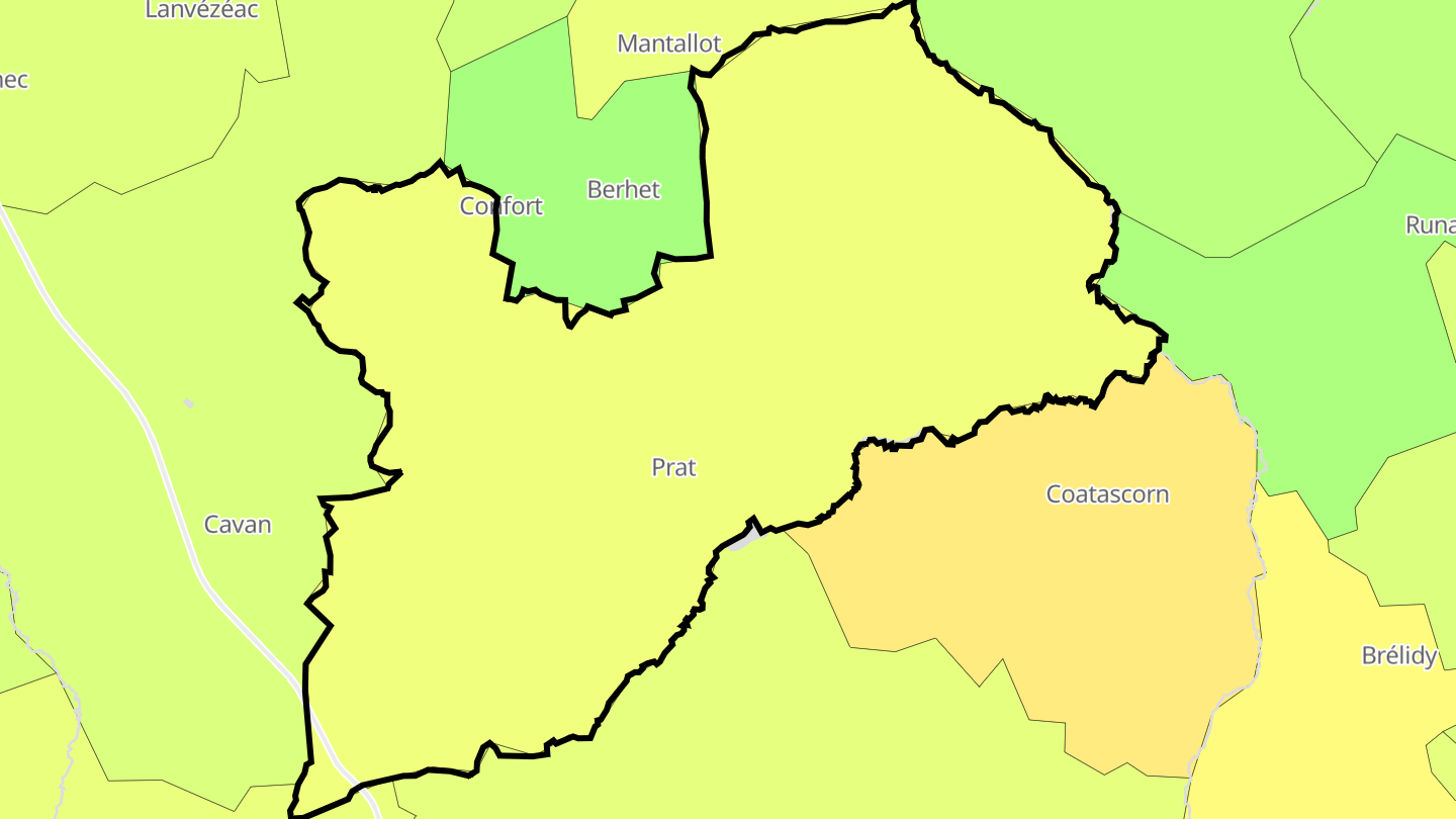Carte des prix de l'immobilier Prat