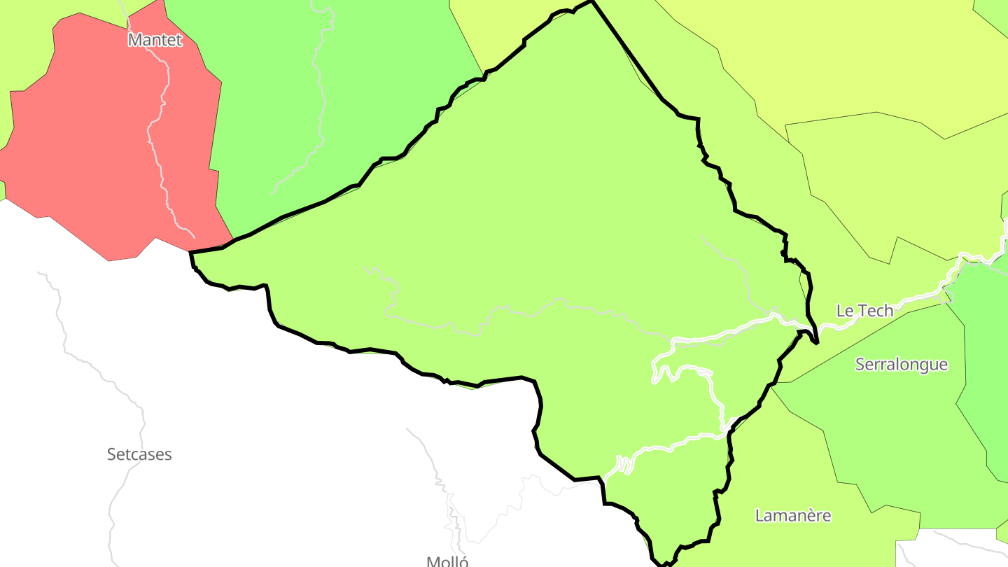 Carte des prix de l'immobilier Prats-de-Mollo-la-Preste