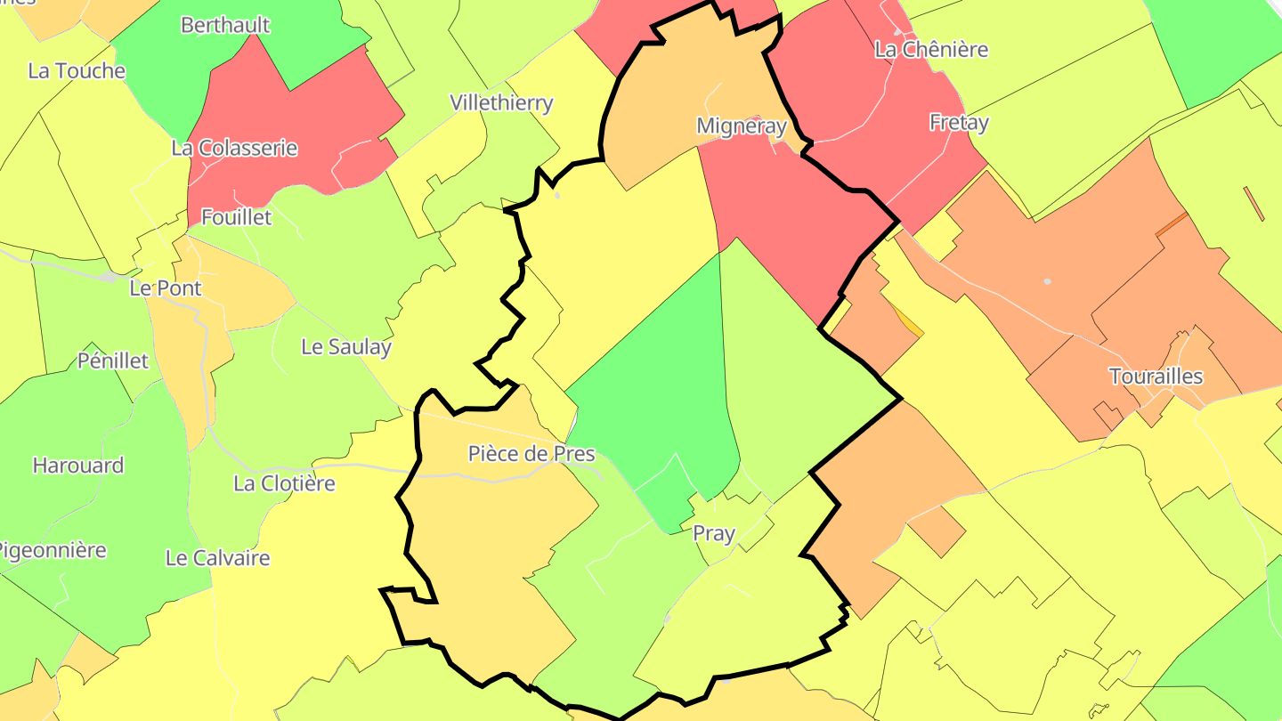 Carte des prix de l'immobilier Pray