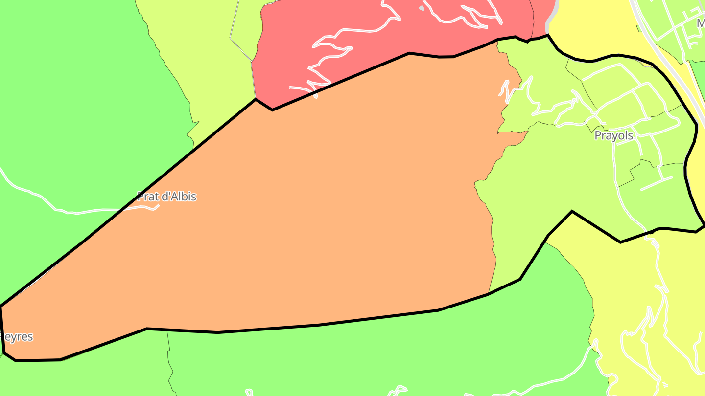Carte des prix de l'immobilier Prayols