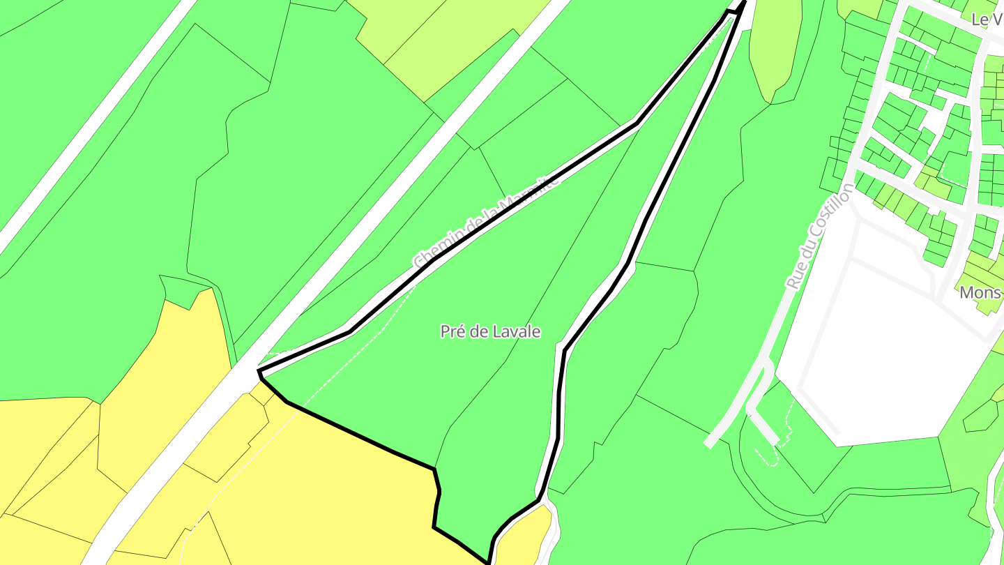 Carte des prix de l'immobilier Pré de Lavale