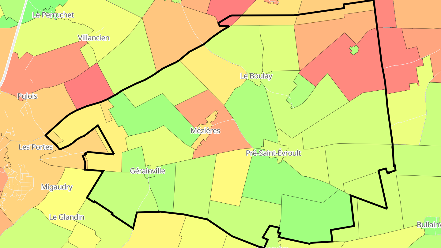 Carte des prix de l'immobilier Pré-Saint-Évroult