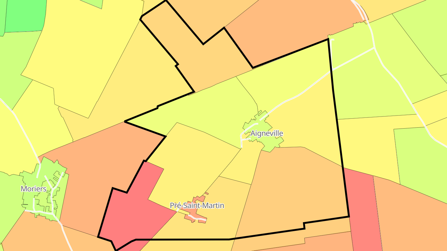 Carte des prix de l'immobilier Pré-Saint-Martin