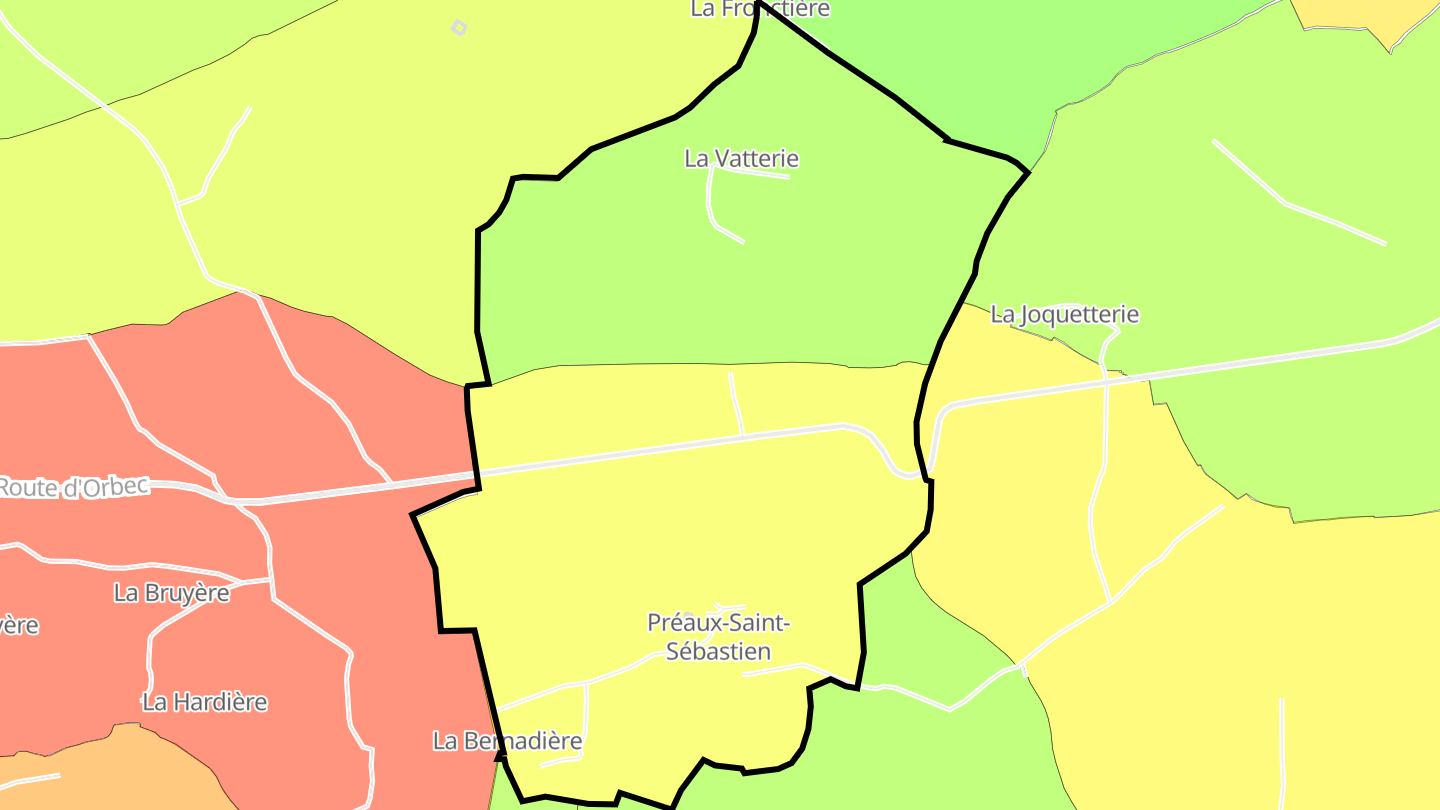 Carte des prix de l'immobilier Préaux-Saint-Sébastien