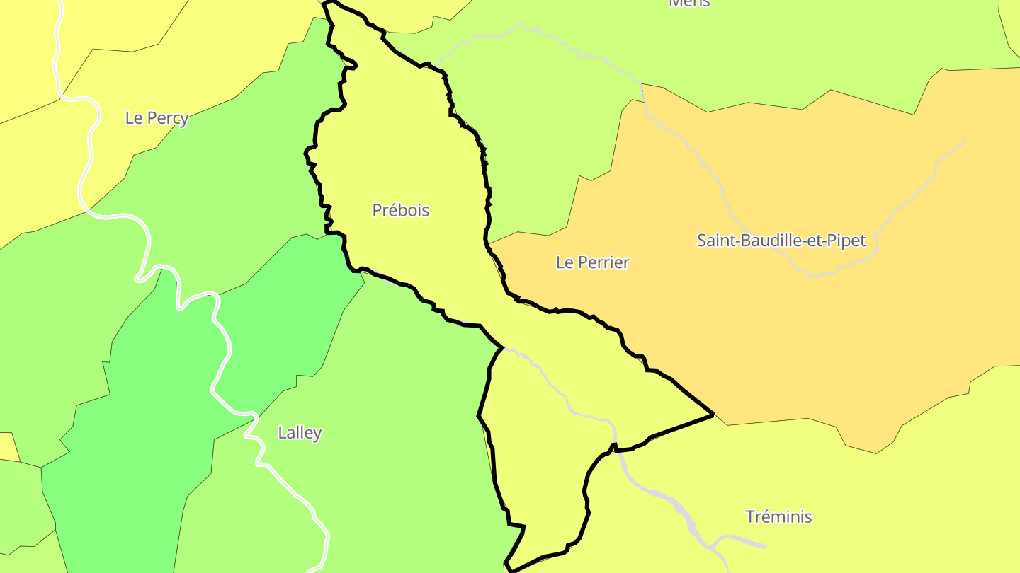 Carte des prix de l'immobilier Prébois