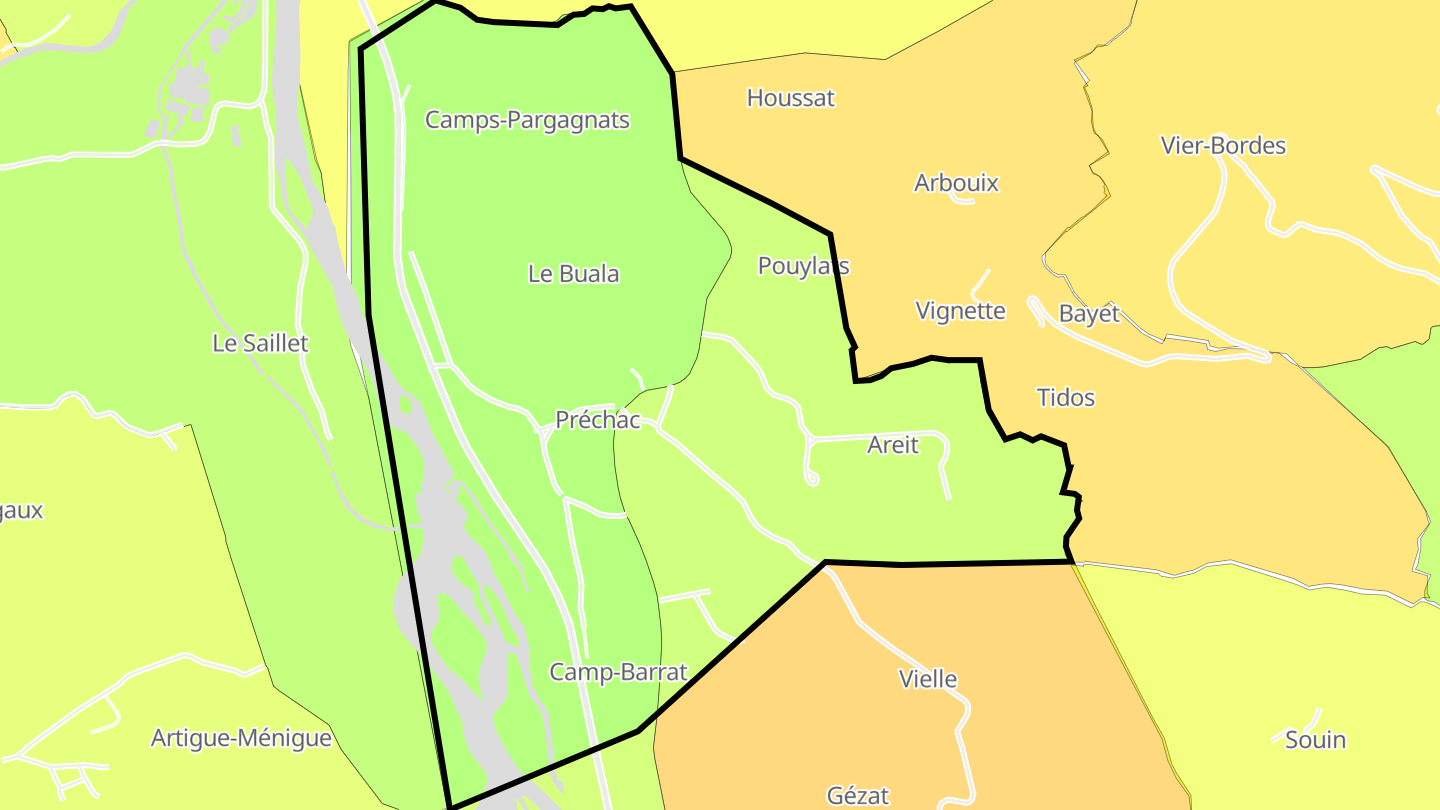 Carte des prix de l'immobilier Préchac