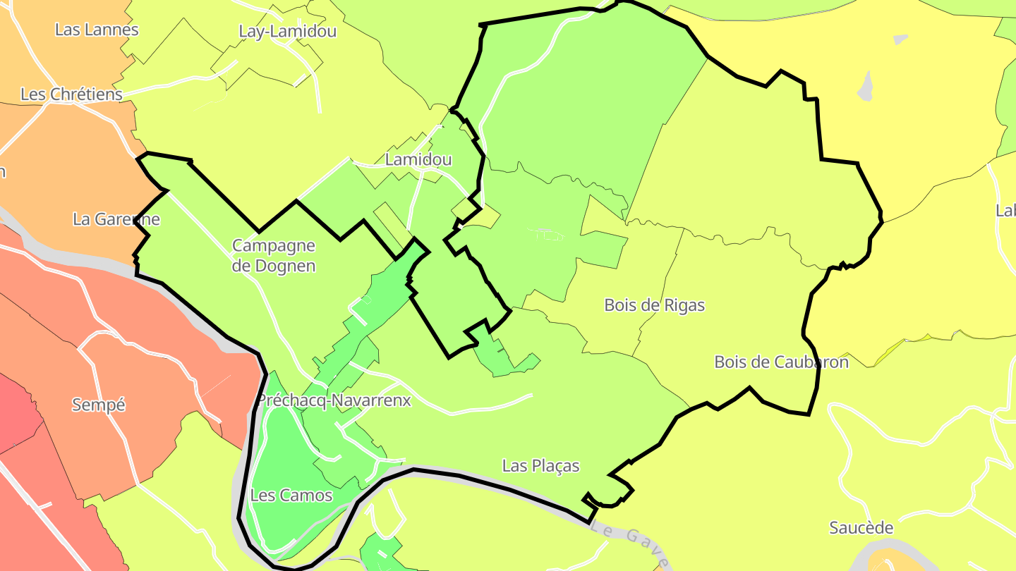 Carte des prix de l'immobilier Préchacq-Navarrenx