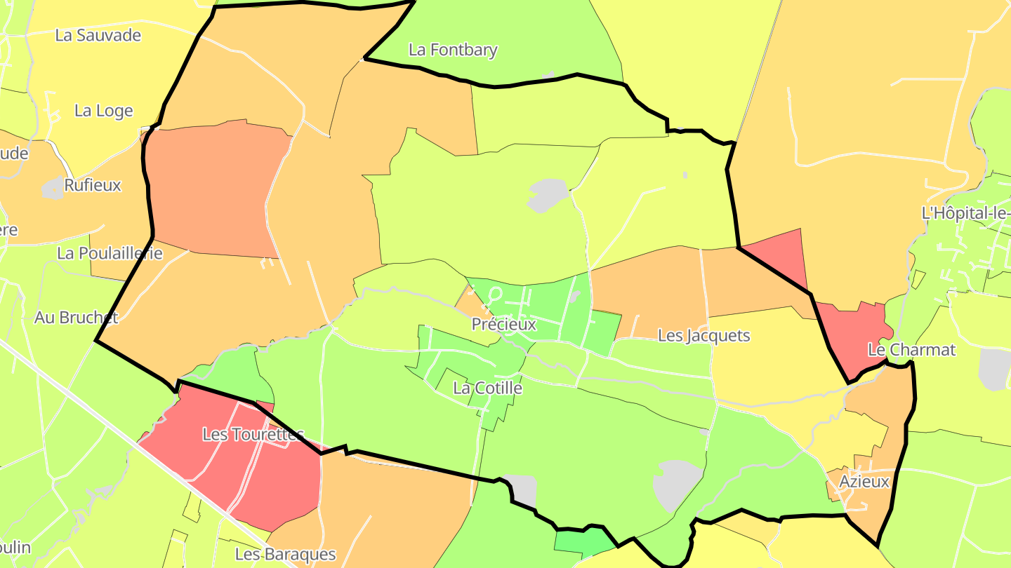 Carte des prix de l'immobilier Précieux