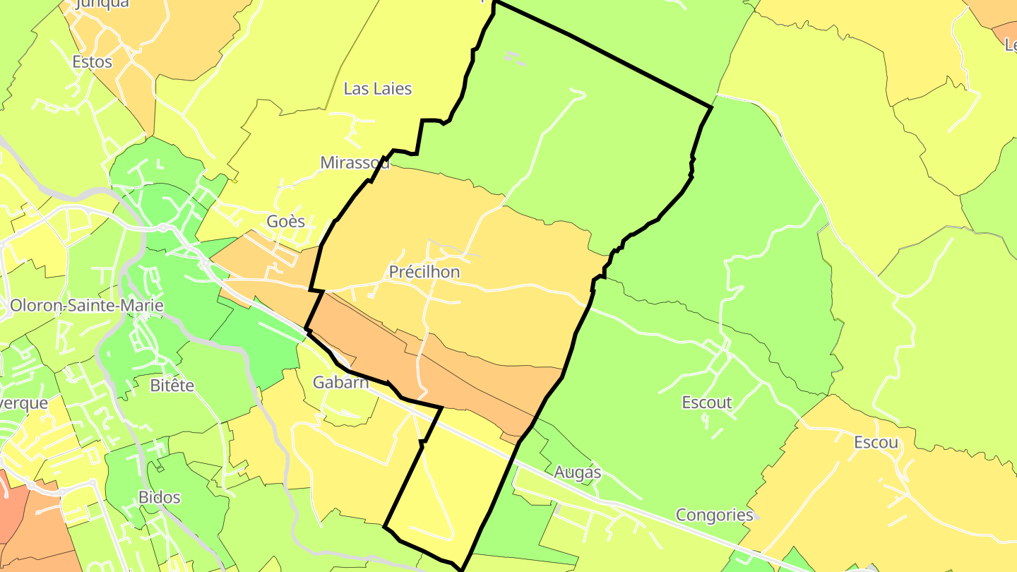 Carte des prix de l'immobilier Précilhon