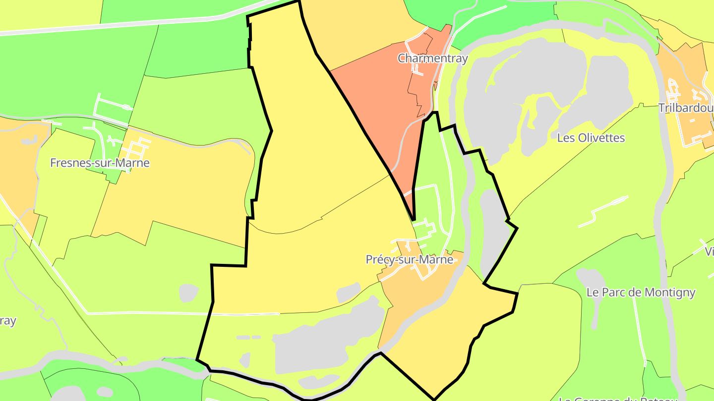 Carte des prix de l'immobilier Précy-sur-Marne