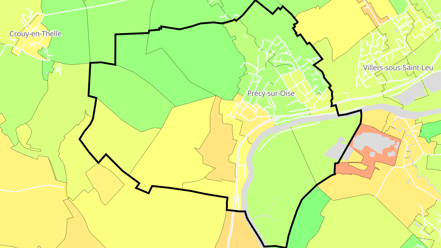 Carte des prix de l'immobilier Précy-sur-Oise
