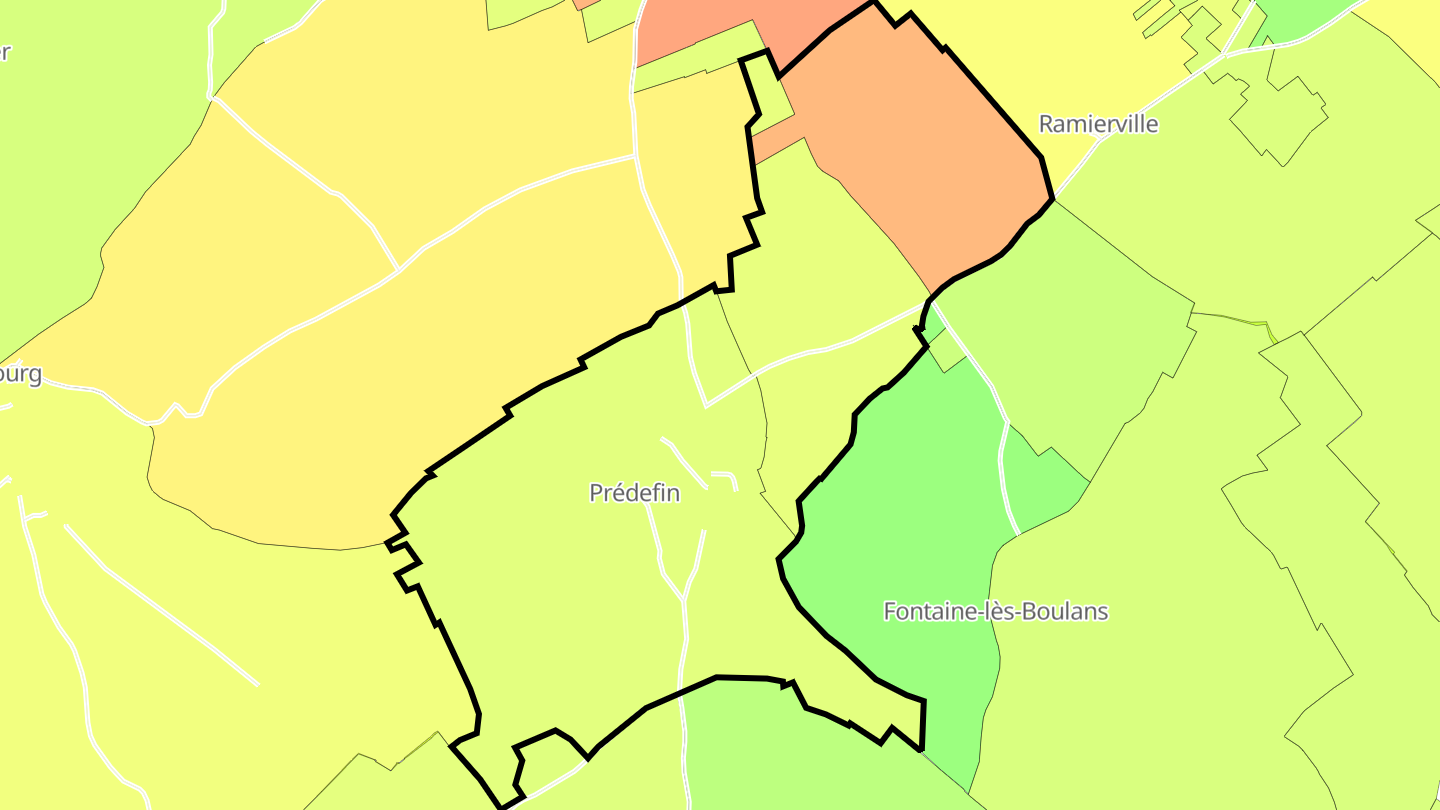 Carte des prix de l'immobilier Prédefin
