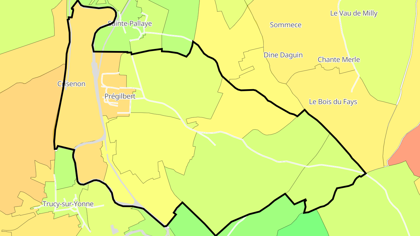 Carte des prix de l'immobilier Prégilbert